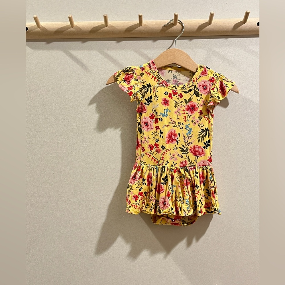 POSH PEANUT | Yellow Floral Dress | 6-12 Mo (NWOT)